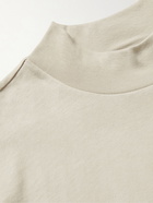 FEAR OF GOD ESSENTIALS - Logo-Flocked Cotton-Jersey T-Shirt - Neutrals