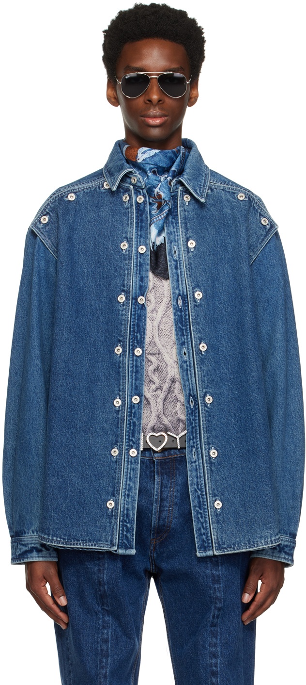 Y/Project Blue Classic Button Panel Denim Shirt Y/Project