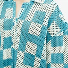 Honor the Gift Men's Crochet Vacation Shirt in Teal
