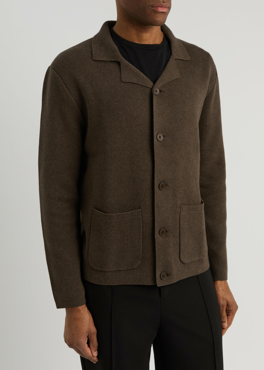 Wax London Wightman Cotton-blend Cardigan Brown