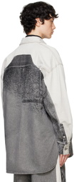 Feng Chen Wang Gray Printed Denim Jacket