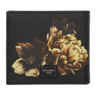 Dolce and Gabbana Black Flower Bifold Wallet
