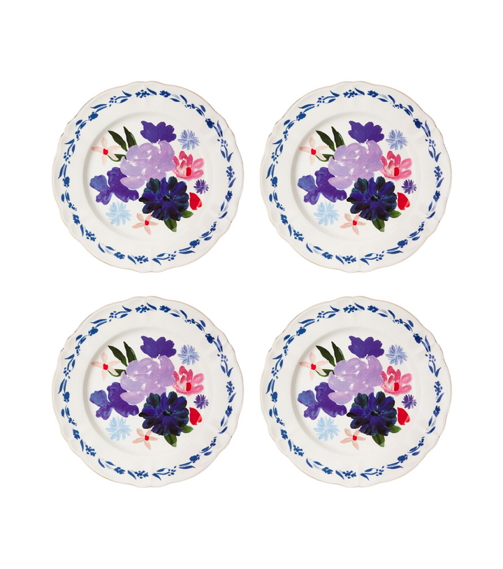 Photo: Bitossi Set of 4 floral porcelain dinner plates