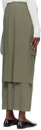 Lauren Manoogian Khaki Raw Layer Maxi Skirt