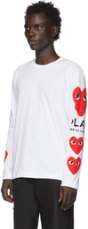 COMME des GARÇONS PLAY White Multi Heart Long Sleeve T-Shirt
