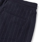 Brunello Cucinelli - Pinstriped Cashmere and Cotton-Blend Sweatpants - Blue