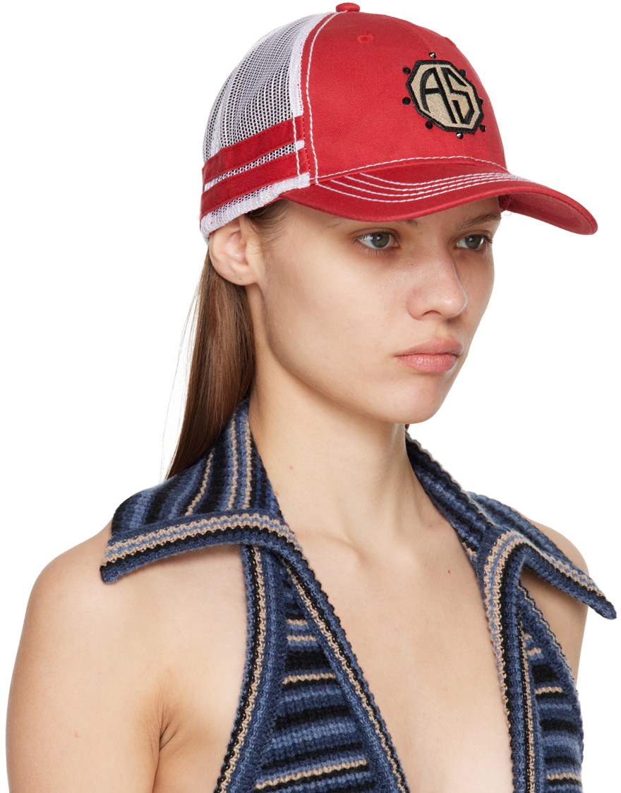 Anna Sui Red & White Trucker Cap