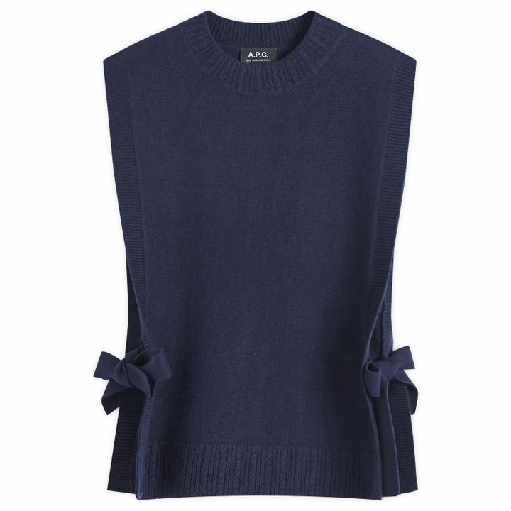 Photo: A.P.C. Women's Margot Knitted Vest in Navy