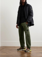 Stone Island - Straight-Leg Logo-Appliquéd Cotton-Blend Twill Cargo Trousers - Green