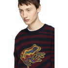 Paul Smith Burgundy and Navy Wool Frog Sweater