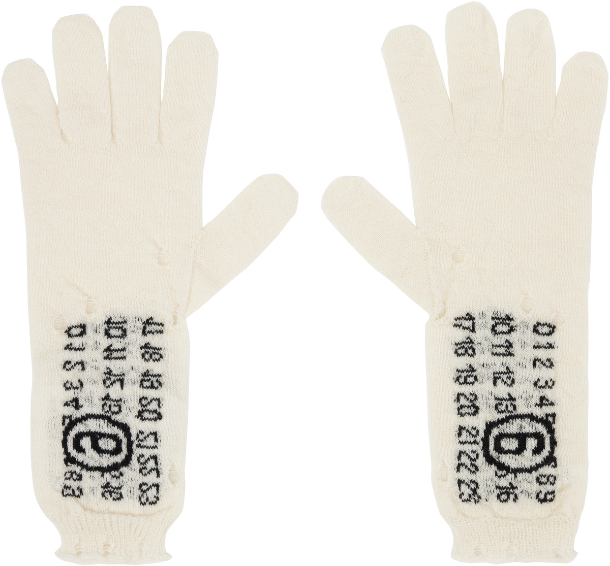 MM6 Maison Margiela Off-White Wool Gloves