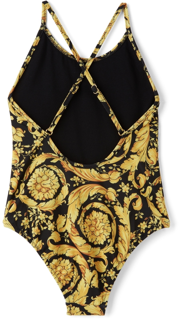 Versace Kids Barocco-pattern single-breasted blazer - Gold
