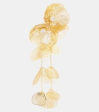 Self-Portrait Embellished gold-plated clip-on earrings