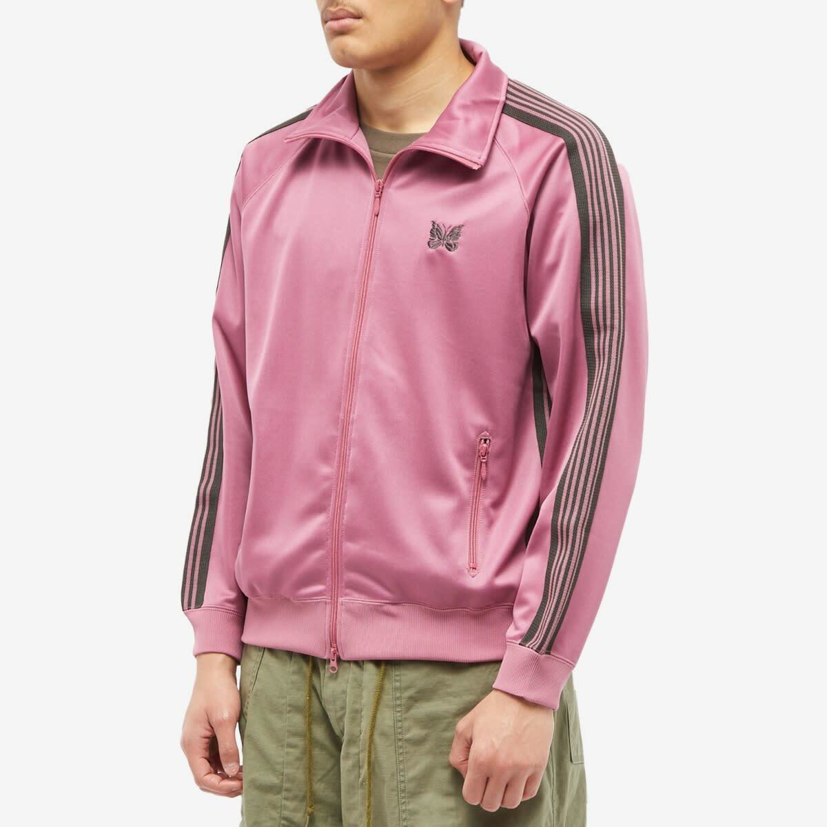 Needles Men's Poly Smooth Track Jacket in Smoke Pink