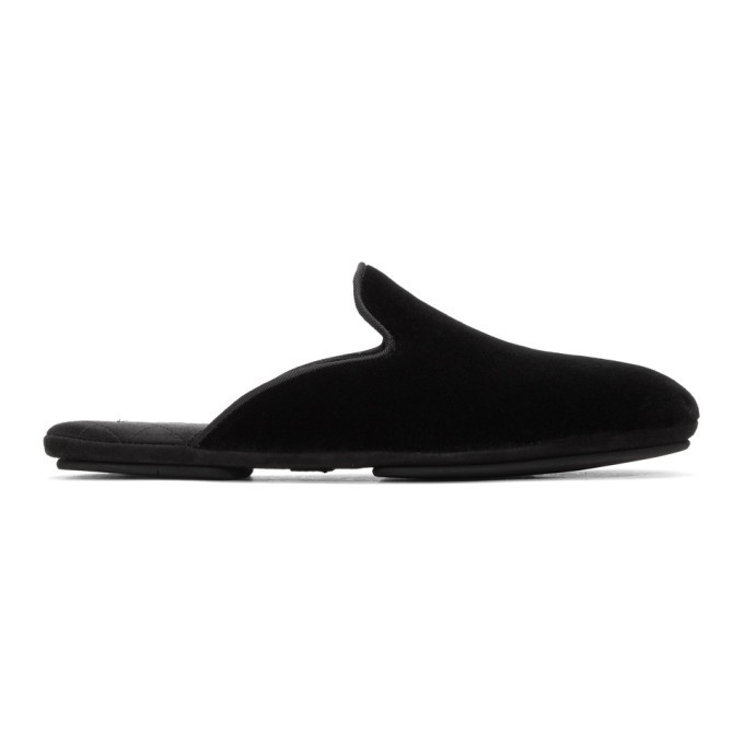 Photo: Dolce and Gabbana Black Velvet Slip-On Loafers