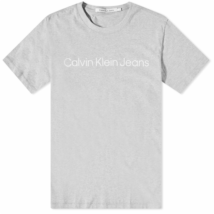 Photo: Calvin Klein Men's Institutional Logo Slim T-Shirt in Light Grey Heather