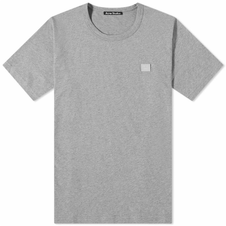 Photo: Acne Studios Men's Nash Face T-Shirt in Light Grey Melange