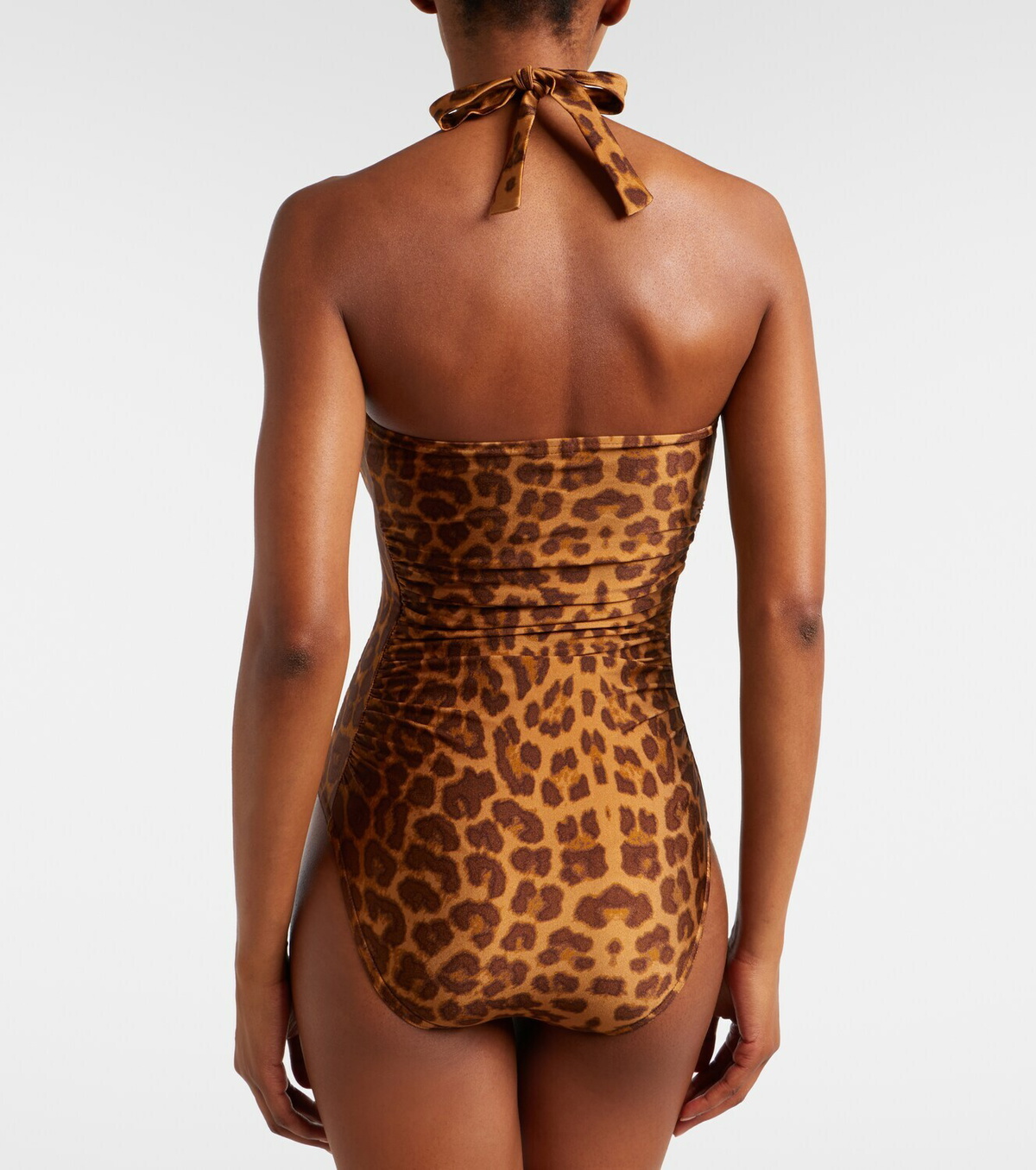 Zimmermann Mahon leopard-print halterneck swimsuit
