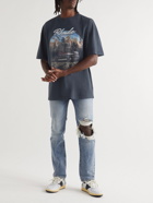 Rhude - Printed Cotton-Jersey T-Shirt - Blue