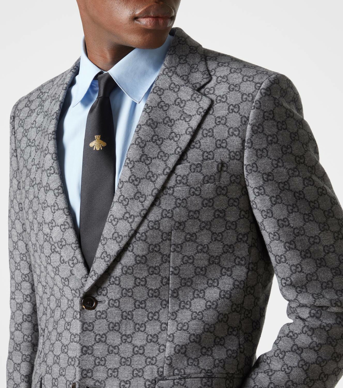 Gucci★素敵！Men Caspian Wool SPW Jacket Blazer Double-breasted wool silk jacket in black | GUCCI® US
