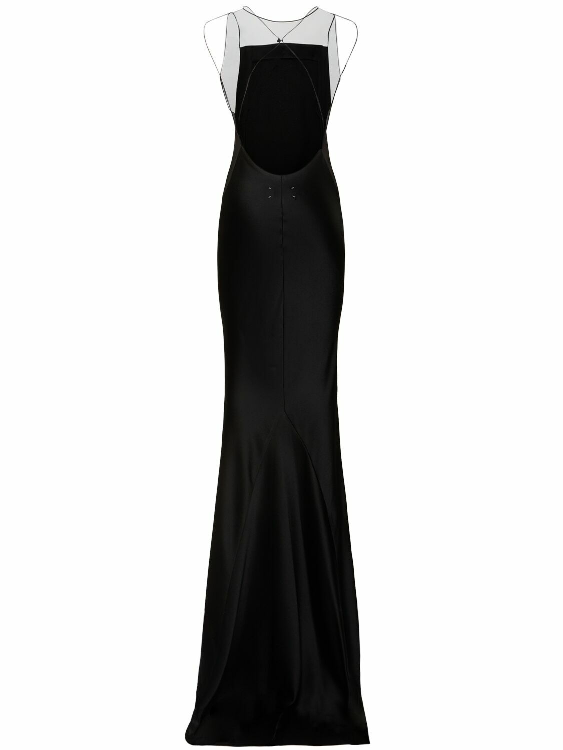 knee length dresses for ladies NUINA - Open-back ruched midi semi sheer mesh dress by SIEDRS