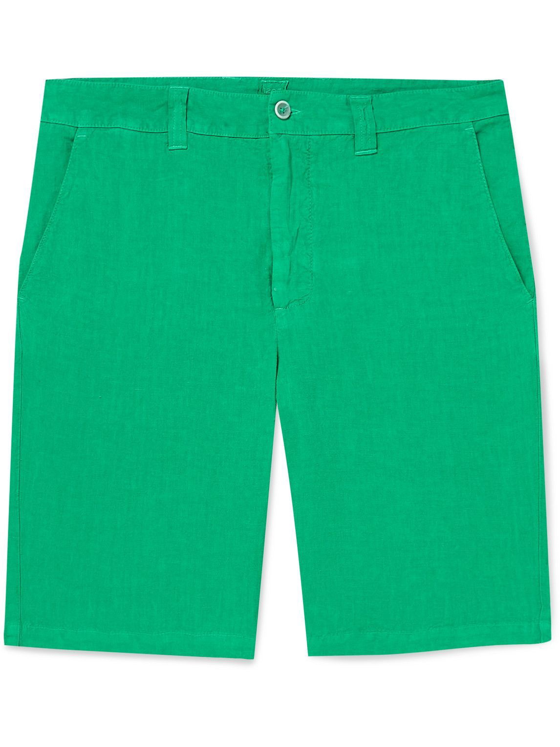 Photo: 120% - Straight-Leg Linen Bermuda Shorts - Green