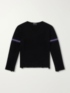 Enfants Riches Déprimés - Distressed Striped Cashmere Sweater - Black