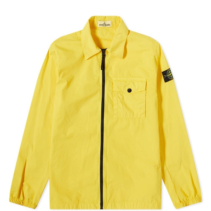 Photo: Stone Island Junior Zip Overshirt in Yellow
