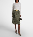 Xu Zhi Herringbone midi skirt