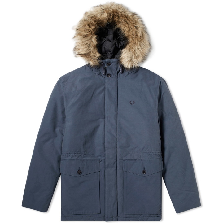 Photo: Fred Perry Quilted Fur Trim Parka