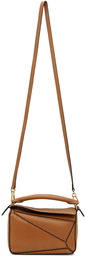 Loewe Tan Snakeskin Mini Puzzle Bag