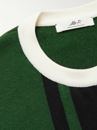 Mr P. - Striped Cotton and Lyocell-Blend Sweater - Green