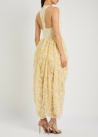 Rotate Birger Christensen Floral-embellished Tulle Midi Dress Yellow