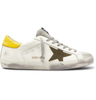 Golden Goose - Superstar Distressed Leather and Suede Sneakers - White