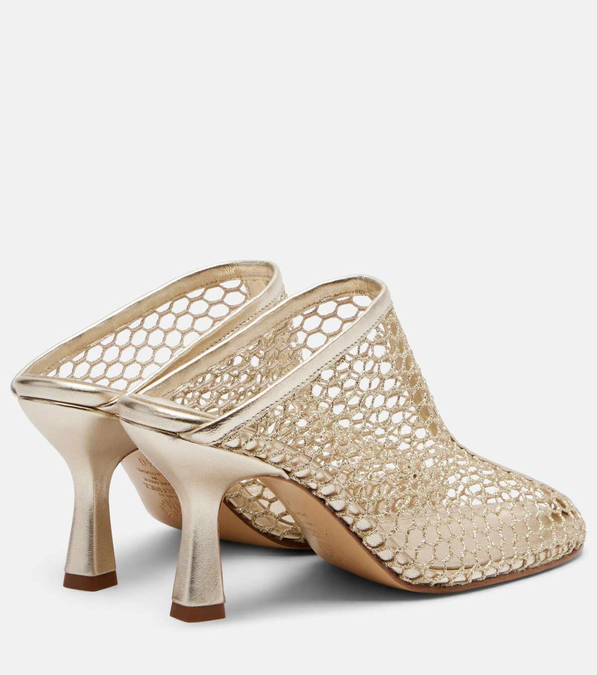 Souliers Martinez Giulia leather-trimmed fishnet mules