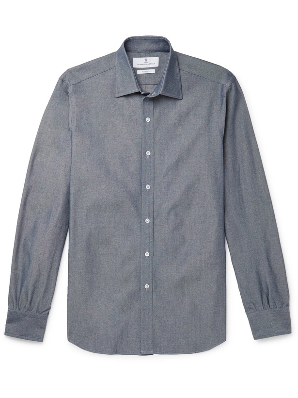 Photo: TURNBULL & ASSER - Cotton Oxford Shirt - Blue - L