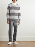 Thom Browne - Slim-Fit Striped Wool Sweater - Gray