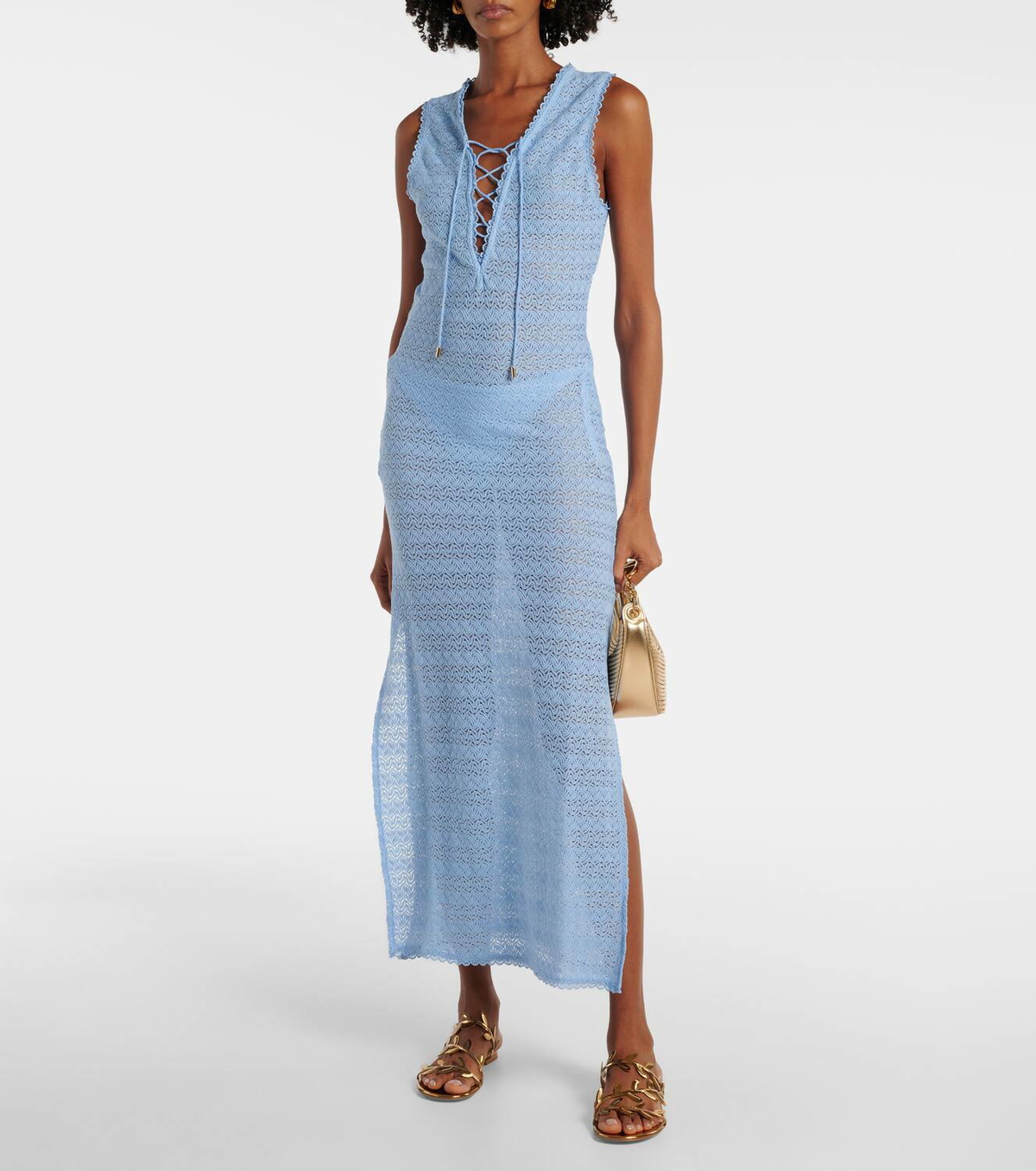 melissa odabash beach dress Couture Beaded and Pearl Bodice w Split Peplum Skirt