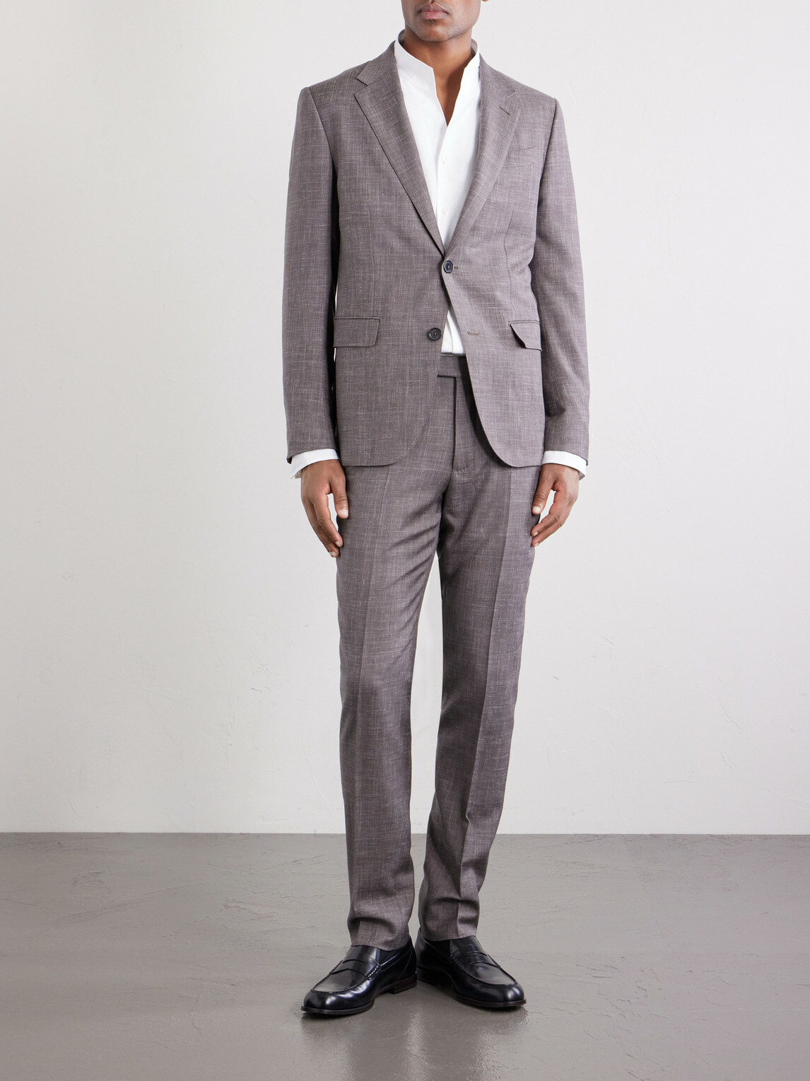 Zegna - Wool, Silk and Linen-Blend Suit Jacket - Brown
