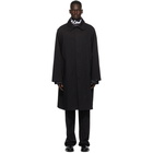 Balenciaga Black Twill Car Coat