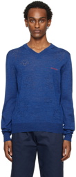 Marni Blue V-Neck Sweater