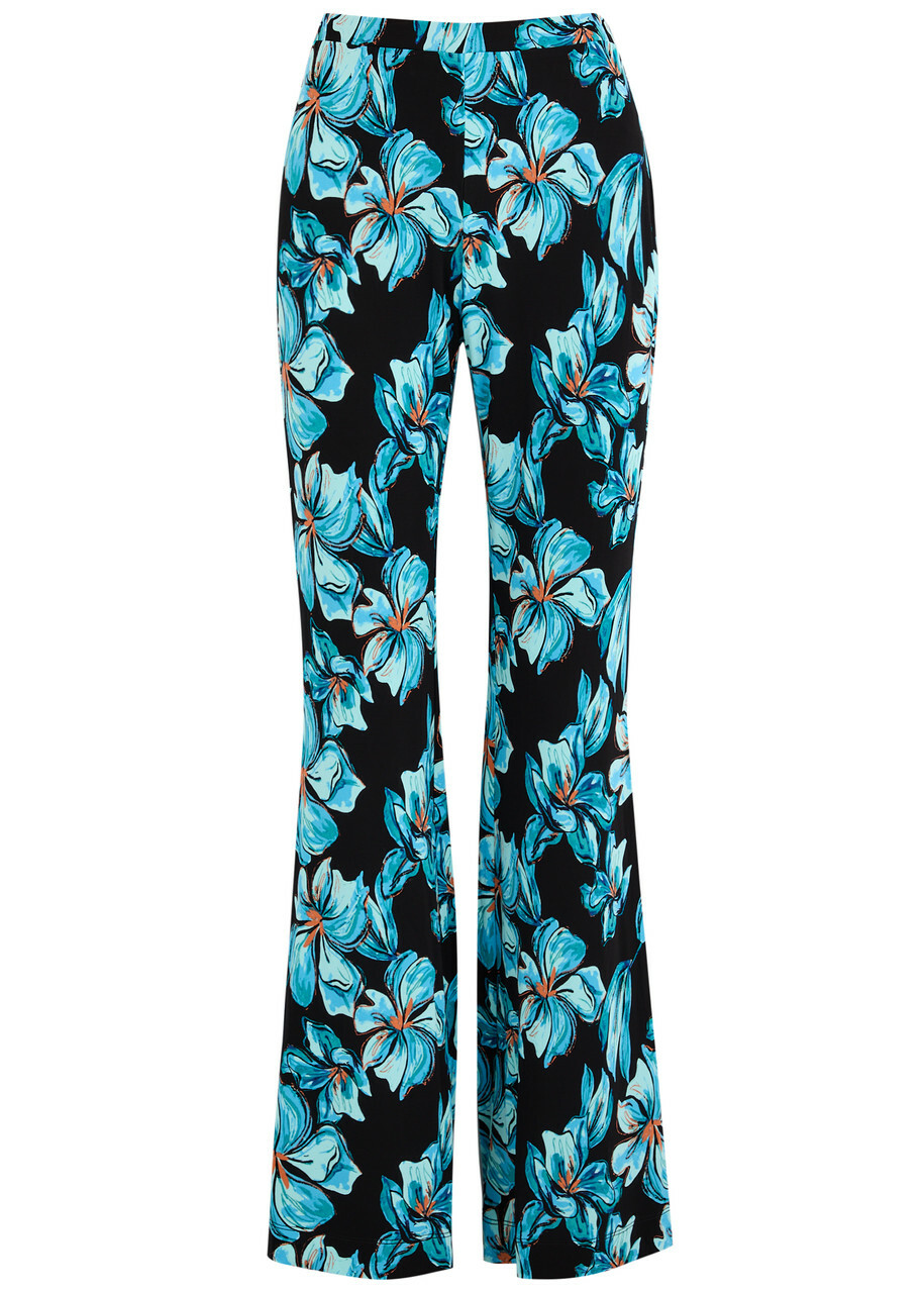 Diane Von Furstenberg Brooklyn Floral-print Jersey Trousers Multicoloured