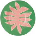 Laetitia Rouget Green & Pink Leaf Dinner Plate