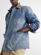 RRL - Stockton Corduroy-Trimmed Denim Jacket - Blue