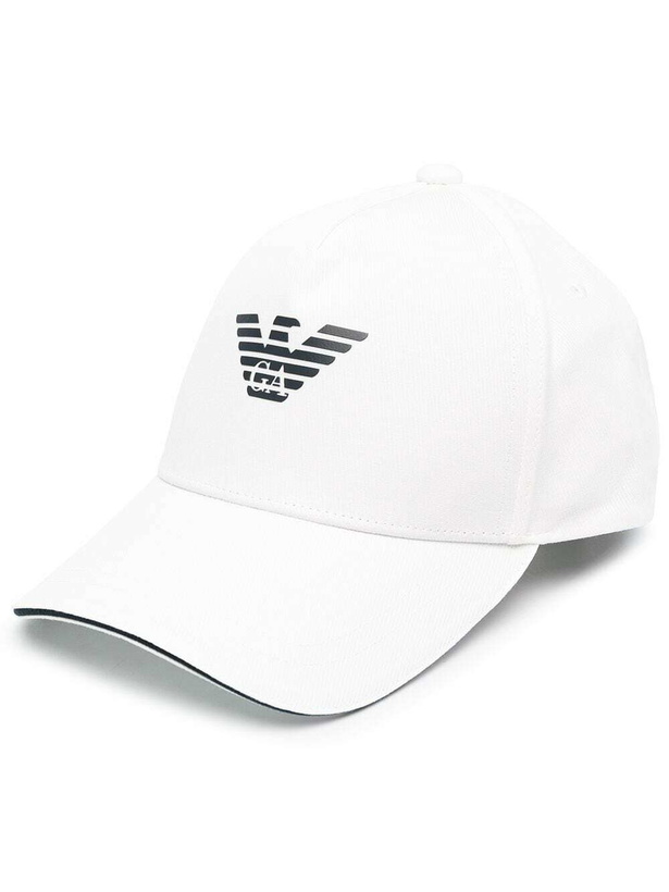 Photo: EMPORIO ARMANI - Logo Cotton Baseball Cap