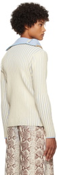 Stanley Raffington SSENSE Exclusive Off-White & Blue Sweater