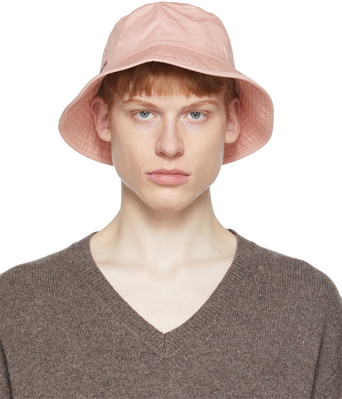 Photo: Acne Studios Pink Twill Bucket Hat