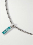 GUCCI - Sterling Silver and Enamel Pendant Necklace