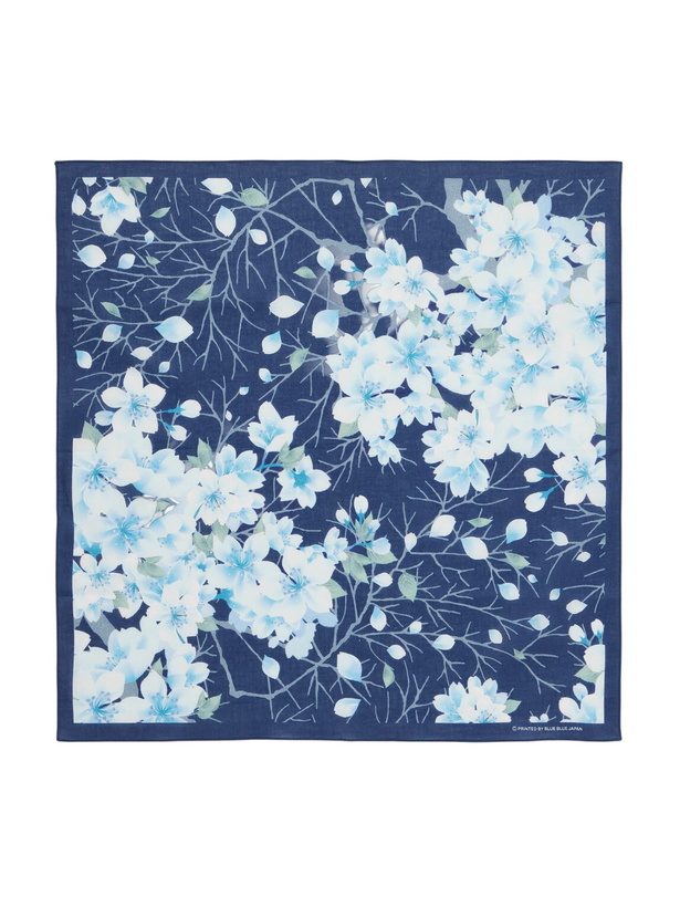 Photo: Blue Blue Japan - Sakura Kaza Printed Cotton-Voile Bandana