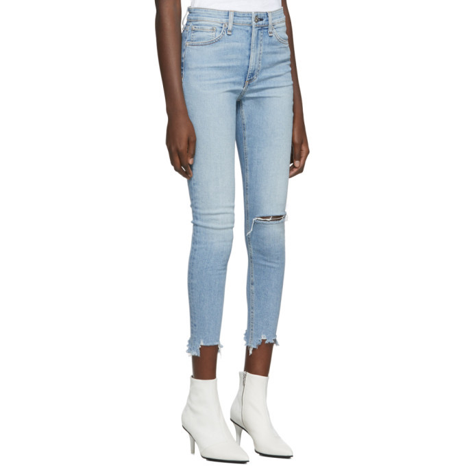 rag and bone Blue Nina High-Rise Ankle Skinny Jeans Rag and Bone